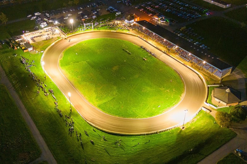 A lovely shot capturing a night of speedway at the Showground.