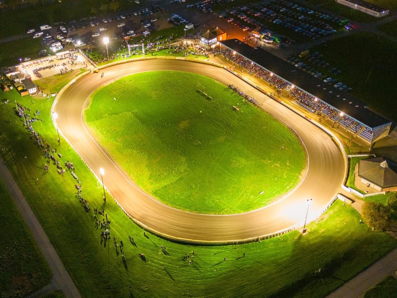 A lovely shot capturing a night of speedway at the Showground.