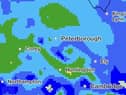 The Met Office's rain radar for Peterborough at 3am on Friday morning