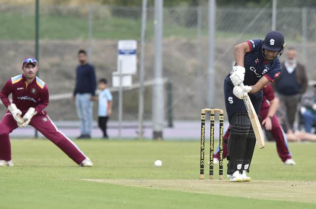 Hassan Azad batting for Northants against Cambs. Photo: David Lowndes.