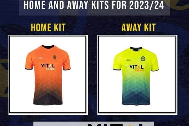 The new Peterborough Sports FC strips for 2023-24. Photo: Courtesy Peterborough Sports.