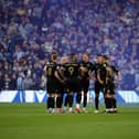 Peterborough United players regroup after conceding the second goal - Mandatory by-line: Joe Dent/JMP - 18/05/2023 - FOOTBALL - Hillsborough - Sheffield, England - Sheffield Wednesday v Peterborough United - Sky Bet League One