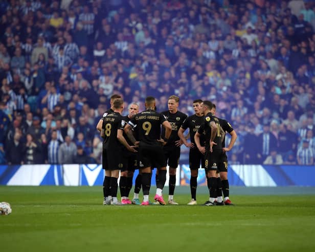 Peterborough United players regroup after conceding the second goal - Mandatory by-line: Joe Dent/JMP - 18/05/2023 - FOOTBALL - Hillsborough - Sheffield, England - Sheffield Wednesday v Peterborough United - Sky Bet League One