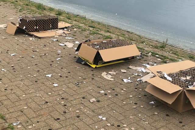 The rubbish left at the scene