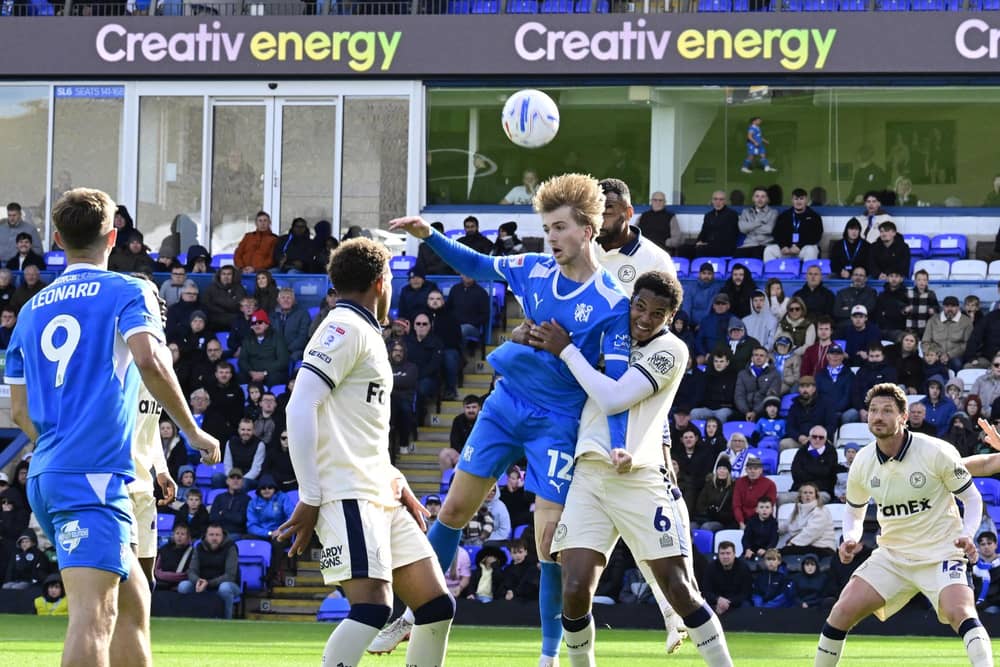 Josh Feeney in action for Posh against Burton Albion. Photo David Lowndes.