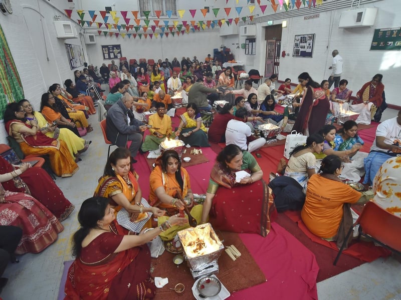 The Bharat Hindu Samaj temple smoke cleansing celebration at Rock Road