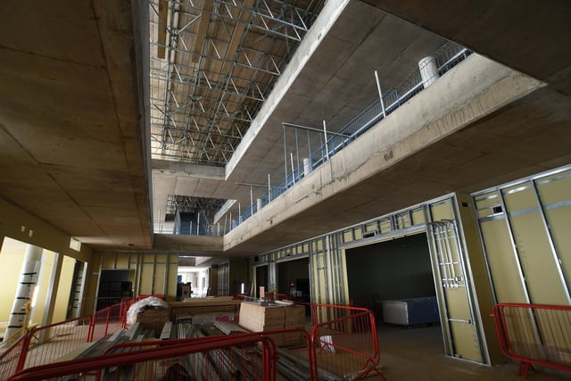 The interior of ARU Peterborough, which is on course for completion this July.