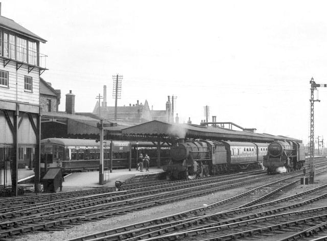 A busy Saturday rail scene at Peterborough East station in April 1964.