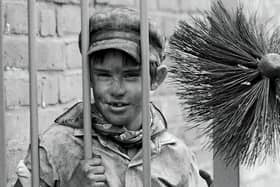 Andy Ireland dressed as a chimney sweep for a fancy dress competition in 1981.