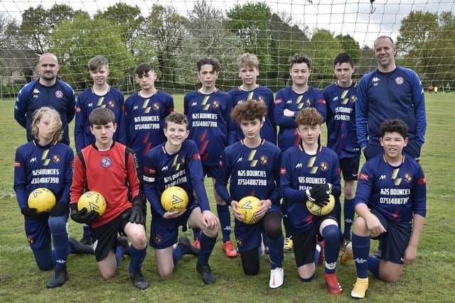 Parkside Under 14s before their Hereward Cup Final appearance.
