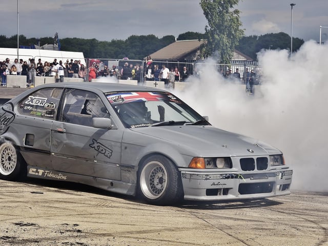 Drifting action from the Shred Shed official tour.