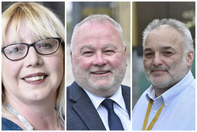 Green Party councillor Nicola Day, Conservative Party leader Wayne Fitzgerald and Lib Dem leader Christian Hogg (images: David Lowndes)
