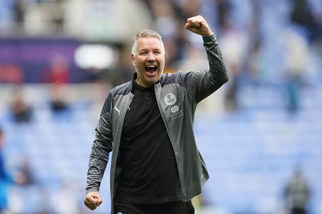 Posh boss Darren Ferguson celebrates a League One win earlier this season. Photo: Joe Dent/theposh.com.