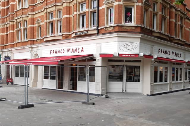 The Franco Manca restaurant in Cathedral Square, Peterborough, nearing completion.