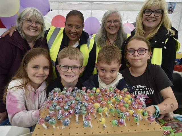 Volunteers and youngsters at the event.