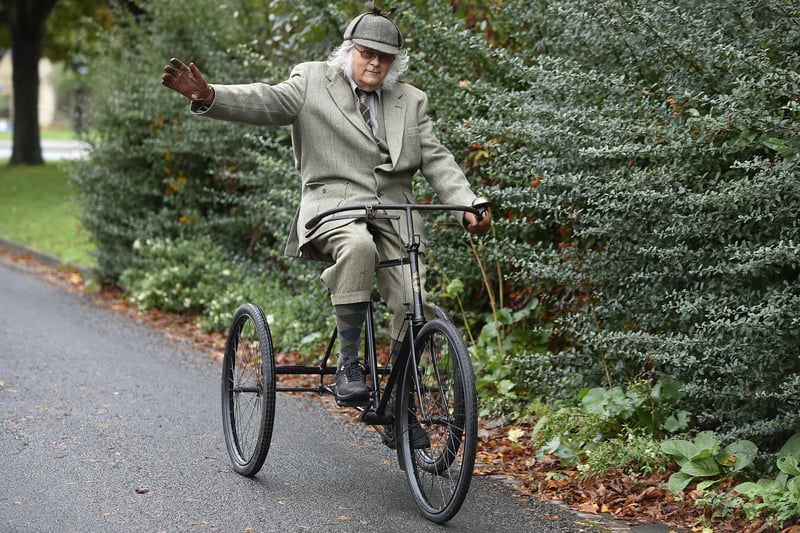 Stuart Lindsey of the Peterborough Vintage Cycle Club enjoying a final ride around Werrington