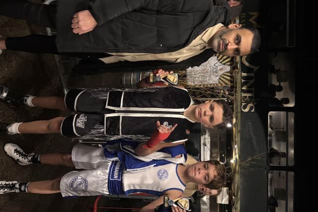 Johny Winters (centre) and Amari Soor with show sponsor Asghar from Millfield Autos.