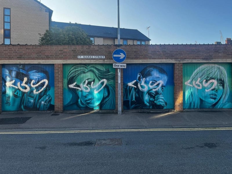 The mental health awareness mural, in support of MIND at St Mark's Street.