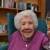 103-year-old Elsie Wilkins celebrates her birthday at Clayburn care home at Hampton and enjoyed a visit from the council leader