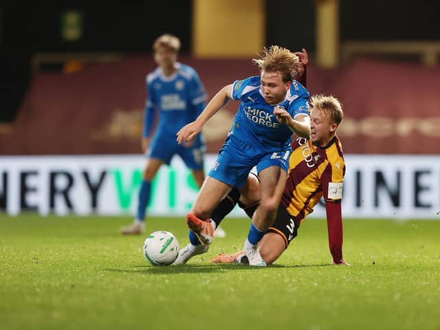 Danny Ormerod in action for Posh at Bradford City. Photo Joe Dent/theposh.com.