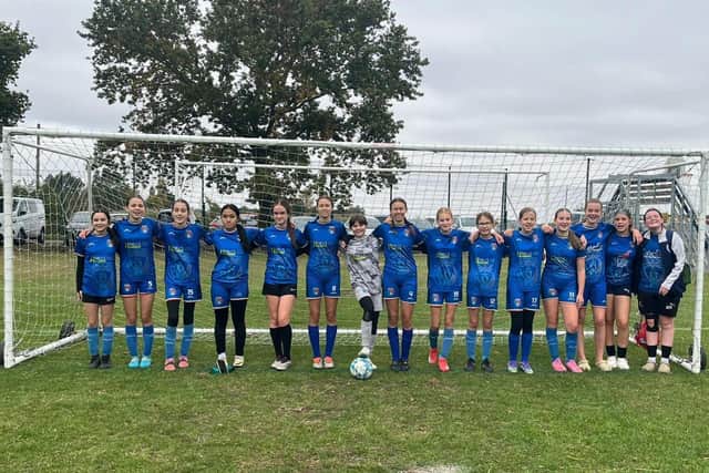 ICA Sports Under 14 girls before their weekend cup win.