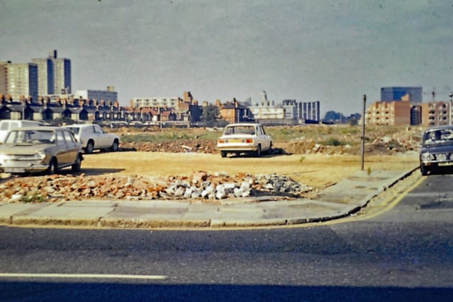 Somewhere in Somers Town after the 1970s demolition of the area. Can anyone recognise the site. 
Picture: Richard Boyer collection