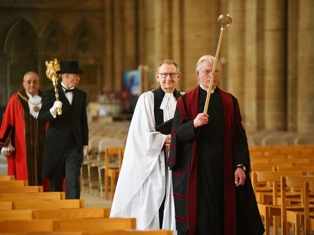 Dean of Peterborough Very Rev Chris Dalliston at the Cathedral