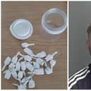 John Smith and some of the drugs found by police