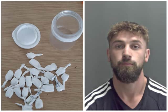 John Smith and some of the drugs found by police
