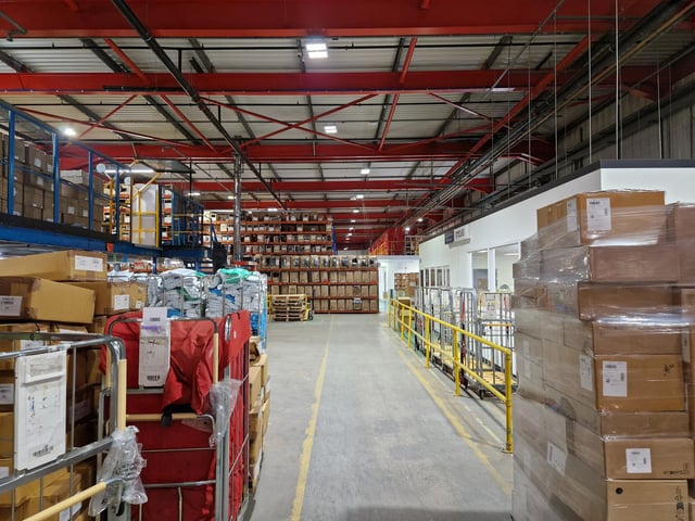 The interior of one of a growing number of warehouses operated by Yours Clothing in Orton Southgate, in Peterborough