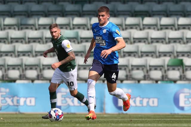 Ronnie Edwards in action for Posh against Plymouth. Photo: Joe Dent/theposh.com