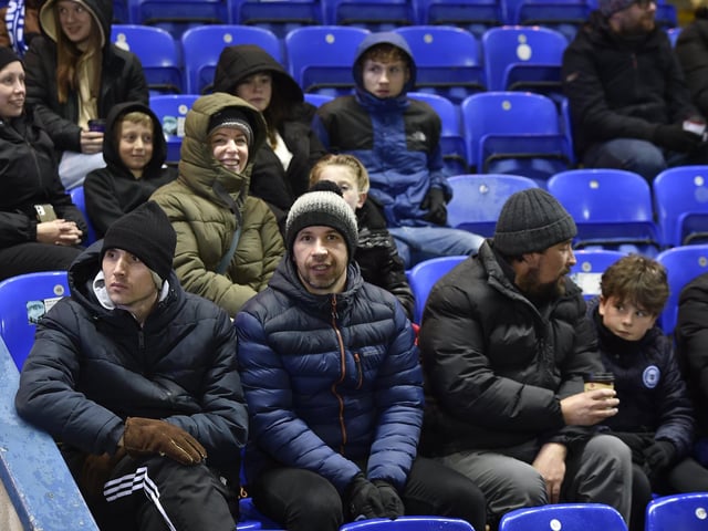 Peterborough United fans watch the 0-0 draw with Charlton Athletic.