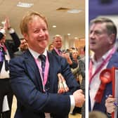 Conservative MP Paul Bristow and Labour parliamentary candidate Andrew Pakes at local elections vote count