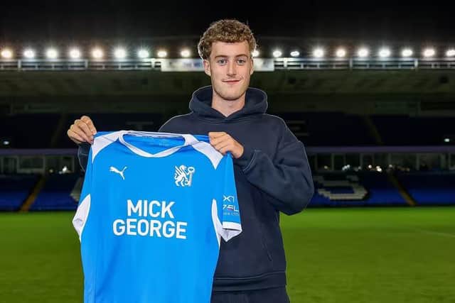Harry Ashfield after signing for Posh. Photo Joe Dent/theposh.com.