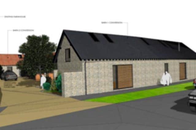How the barn is proposed to look from the street.