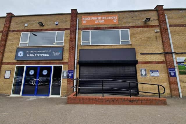 The former Peterborough United club shop.
