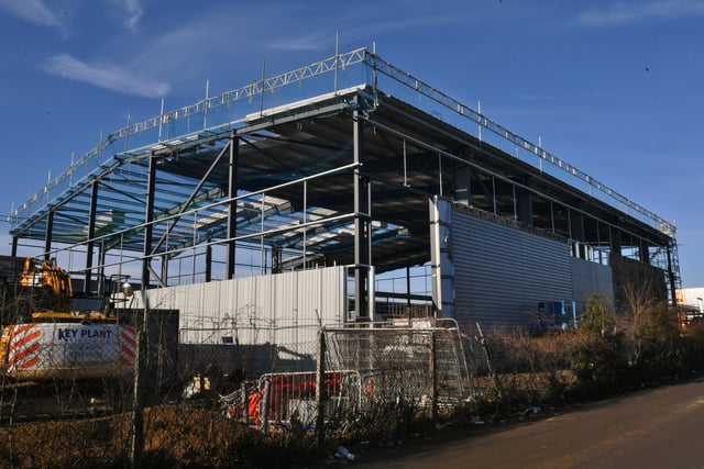 Construction of the 21 industrial units is well under way at Maskew Avenue, Peterborough.