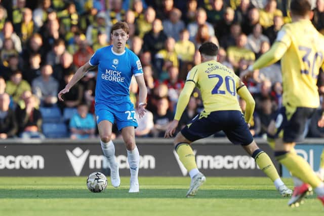 Hector Kyprianou in action for Posh at Oxford. Photo Joe Dent/theposh.com