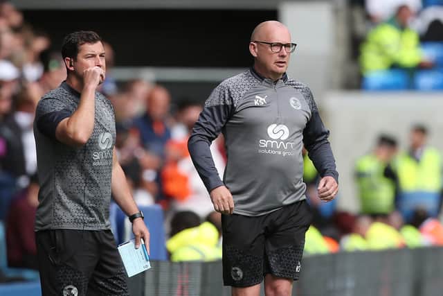 Peterborough United Assistant Manager Kieran Scarff on the touchline. Photo: Joe Dent.