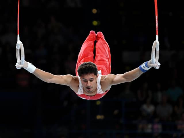 Jake Jarman in action in the Commonwealth Games. Photo: Getty Images.