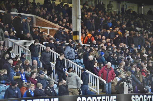 Many Posh fans left early as Posh slipped to a heavy home defeat. Photo: David Lowndes.