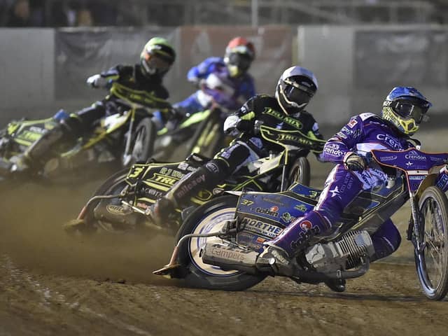 Chris Harris leads the way for Panthers against Ipswich. Photo: David Lowndes.