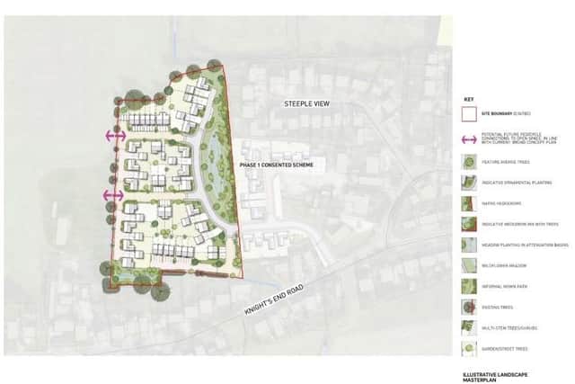 Outline plans drawn up by Pegasus Group on behalf of Cannon Kirk show what the development might look like from above