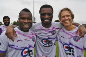 Peterborough United heroes Aaron McLean, Gaby Zakuani and Craig Mackail-Smith.