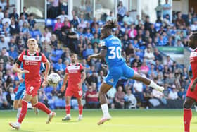 Peter Kioso in action for Posh v Orient. Photo: David Lowndes.