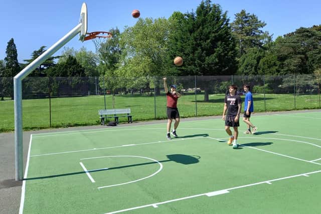 The new sports courts at Central Park in Peterborough.