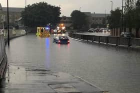 Flooding in July 2021 in Bourges Boulevard left an ambulance stranded in the deep water before rescue efforts were needed to save it.