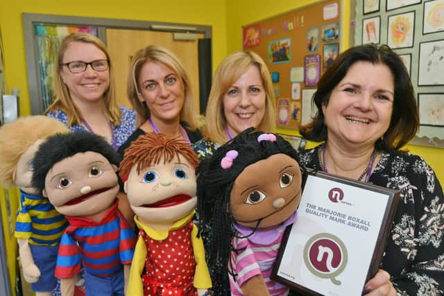 St Michael's Church school, Cardea quality mark award for their SEMH Nurture Hub. Staff Stephanie Hibbitt, Jodie Sanders, Andrea Nugent and Head Teacher Becky Nugent.