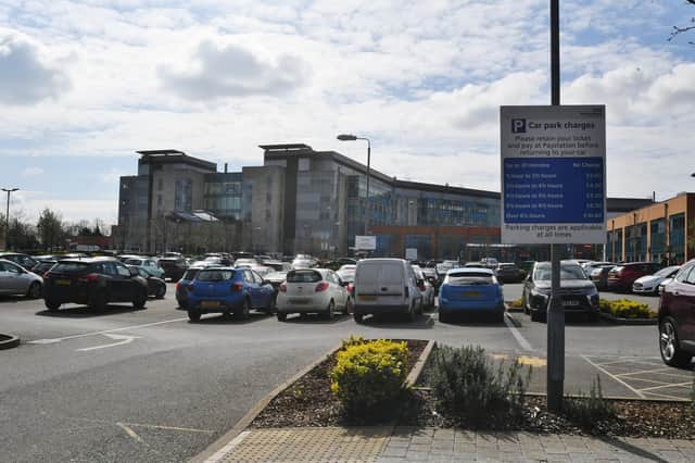 Peterborough City Hospital car park.