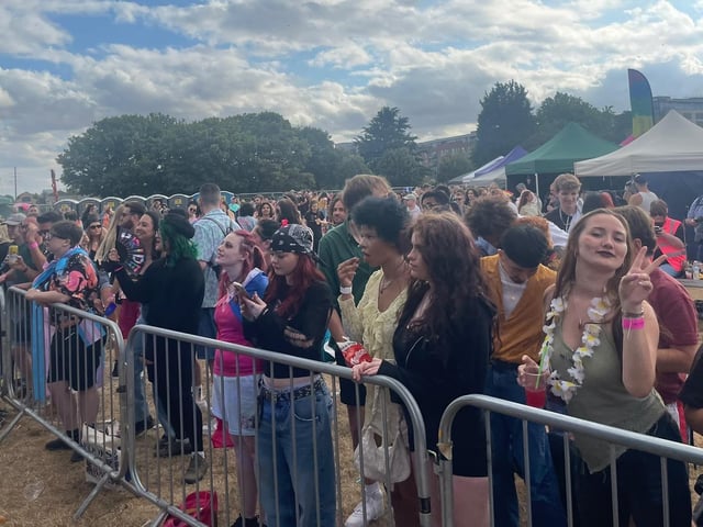 Large crowds gathered on The Embankment